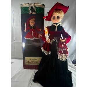 Victorian Animated Christmas Doll Musical Mam'Selle 90s Dynasty Holiday Classic
